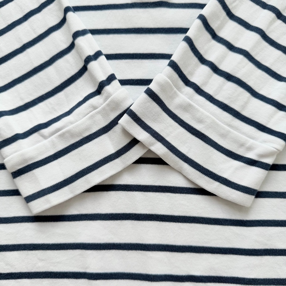 LAKE Pajamas Pima Cotton Navy Blue Striped Maternity Nursing Top Size M *flaws - Picture 5 of 10